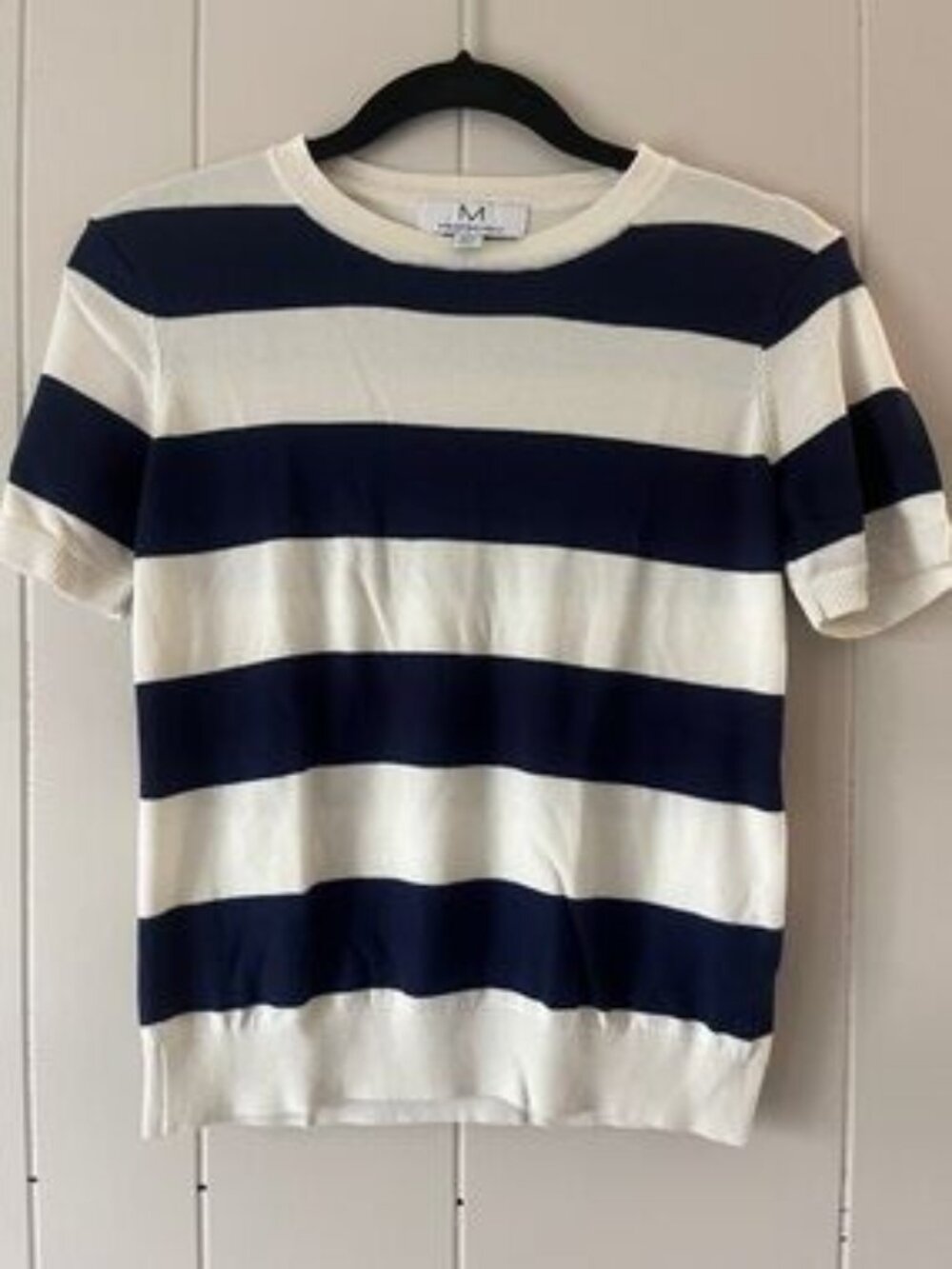 Wide Stripe Short Sleeve Knit